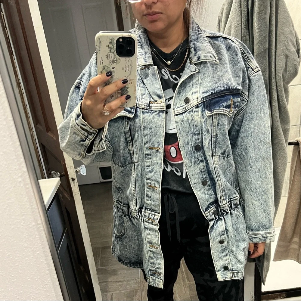 ❌SOLD❌ JORDACHE No Exit Men’s Acid Wash Denim Jacket - Large - Picture 6 of 7